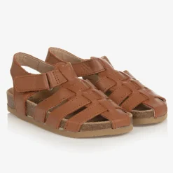 Boys Brown Leather Sandals