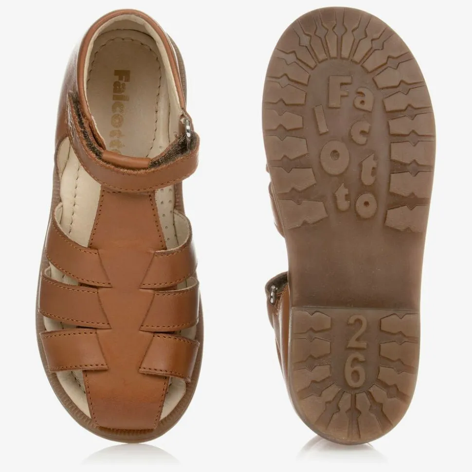 Boys Brown Leather Sandals