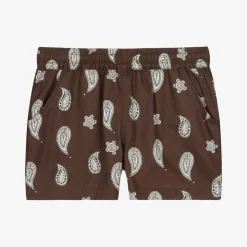 Boys Brown Organic Cotton Paisley Shorts