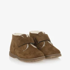 Boys Brown Suede First Walker Boots