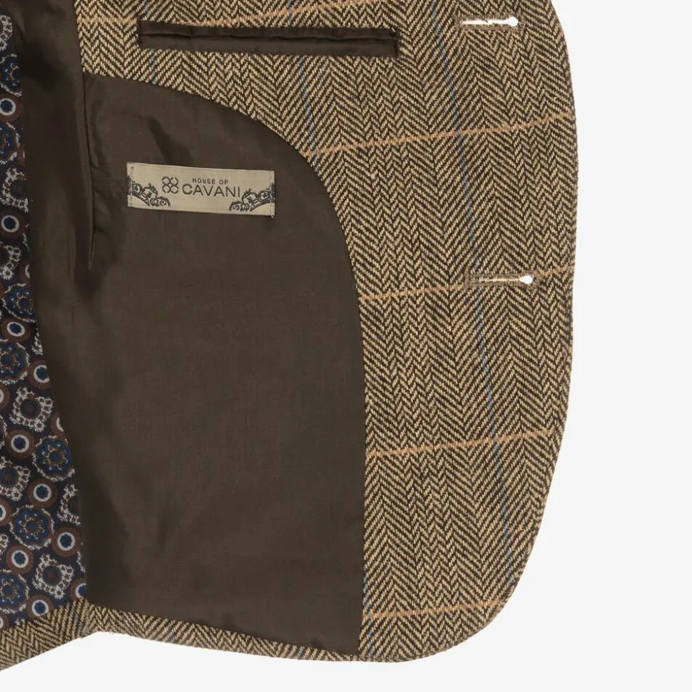 Boys Brown Tweed Albert Suit
