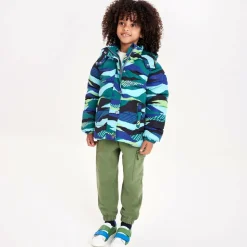 Boys Green & Blue Showerproof Puffer Coat