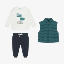 Boys Green & Blue Trouser Set
