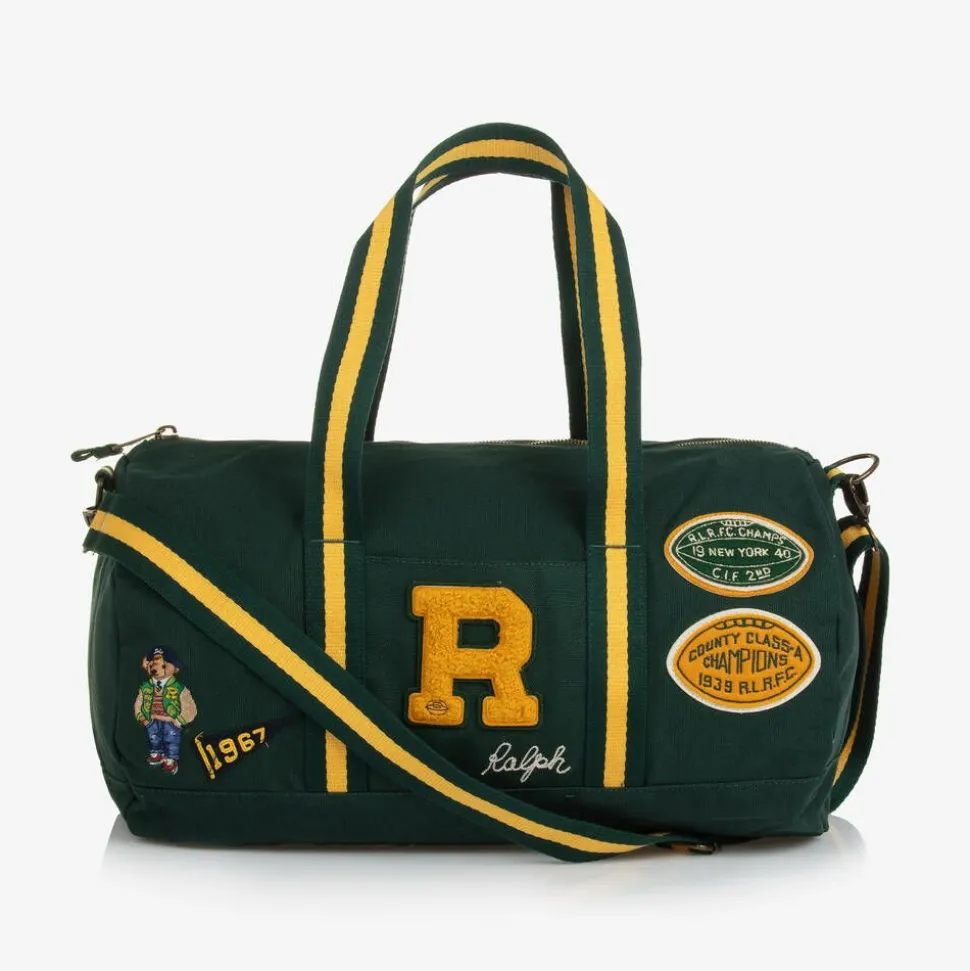 Boys Green Canvas Sports Bag (45cm)