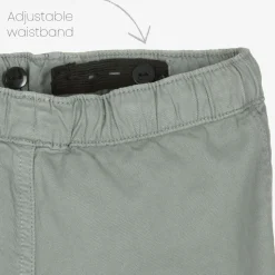 Boys Green Cotton Cargo Trousers