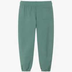 Boys Green Cotton Joggers