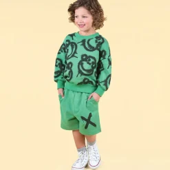 Boys Green Graffiti Monkey Sweatshirt