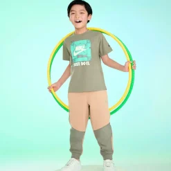 Boys Green Graphic Print Cotton T-Shirt