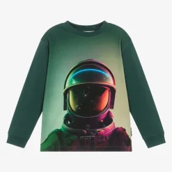 Boys Green Organic Cotton Astronaut Top