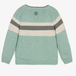 Boys Green Stripe Knitted Sweater