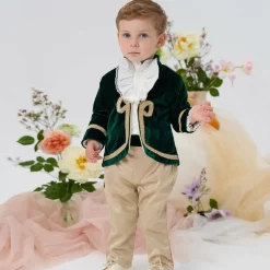 Boys Green Velvet Suit
