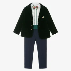 Boys Green Velvet Suit