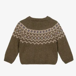 Boys Green Wool & Cashmere Sweater