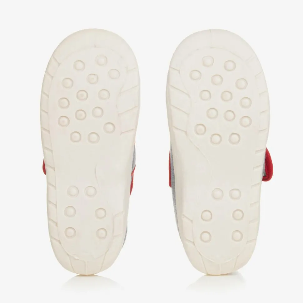 Boys Grey & Red Car Slippers