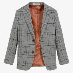 Boys Grey Check Suit
