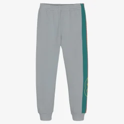 Boys Grey Cotton Logo Joggers