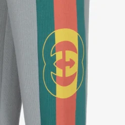 Boys Grey Cotton Logo Joggers