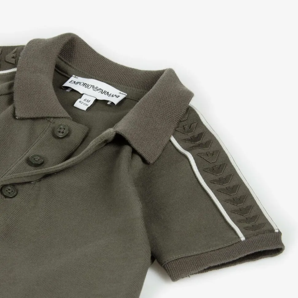 Boys Grey Cotton Polo Shirt
