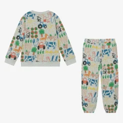 Boys Grey Cotton Tracksuit