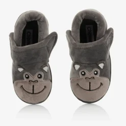 Boys Grey Gorilla Slippers