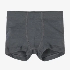 Boys Grey Merino Wool & Silk Boxers