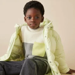 Boys Ivory & Grey Cotton Knit Sweater