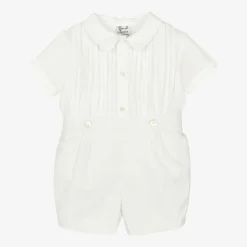 Boys Ivory Cotton Buster Suit