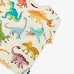 Boys Ivory Cotton Dinosaur T-Shirt