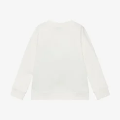 Boys Ivory Cotton Frog Sweatshirt