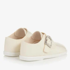 Boys Ivory Patent First Walker Shoes