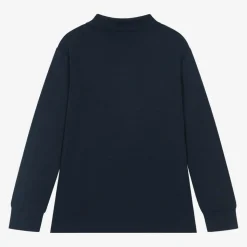 Boys Navy Blue Cotton Rugby Shirt
