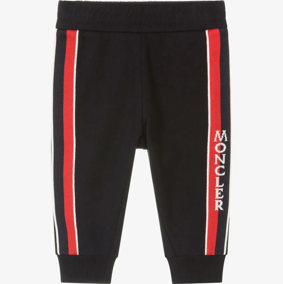 Boys Navy Blue Cotton Tape Joggers