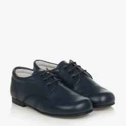 Boys Navy Blue Leather Brogues