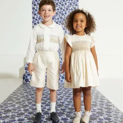 Boys Navy Blue Leather Brogues