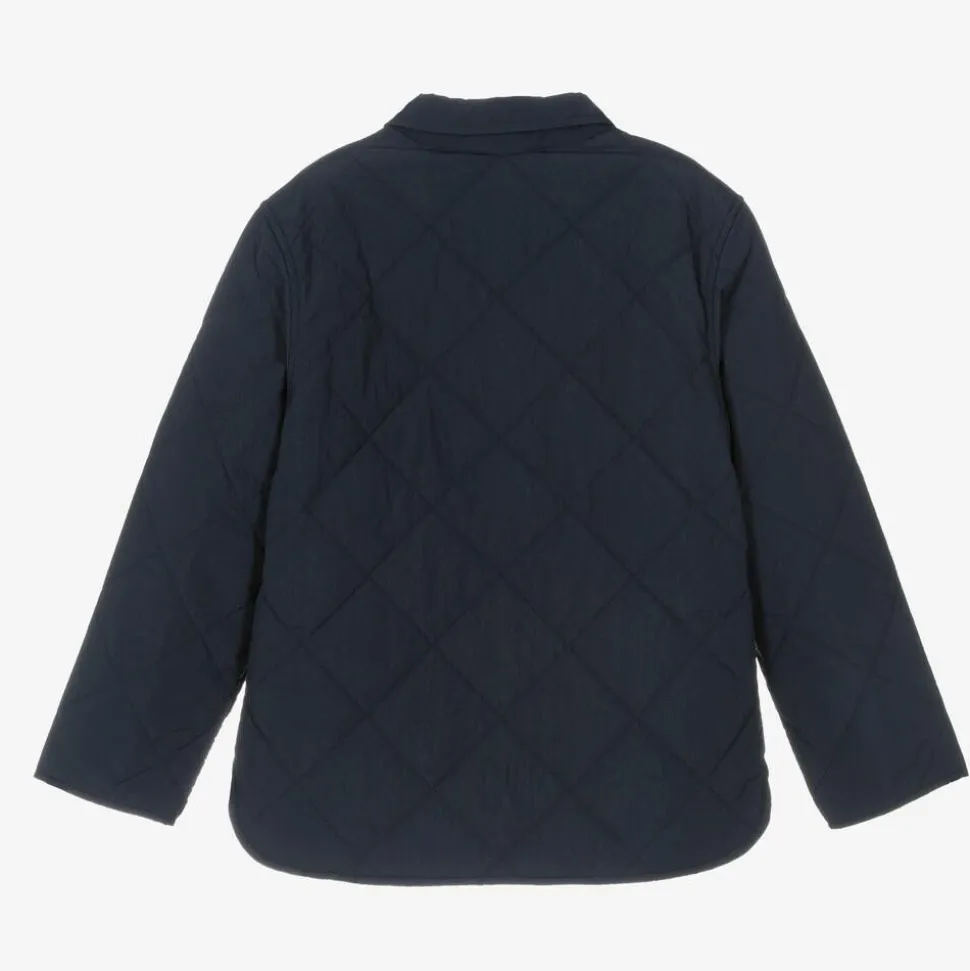 Boys Navy Blue Quilted Coat