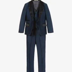 Boys Navy Blue Satin Suit