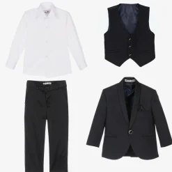 Boys Navy Blue Tuxedo Suit