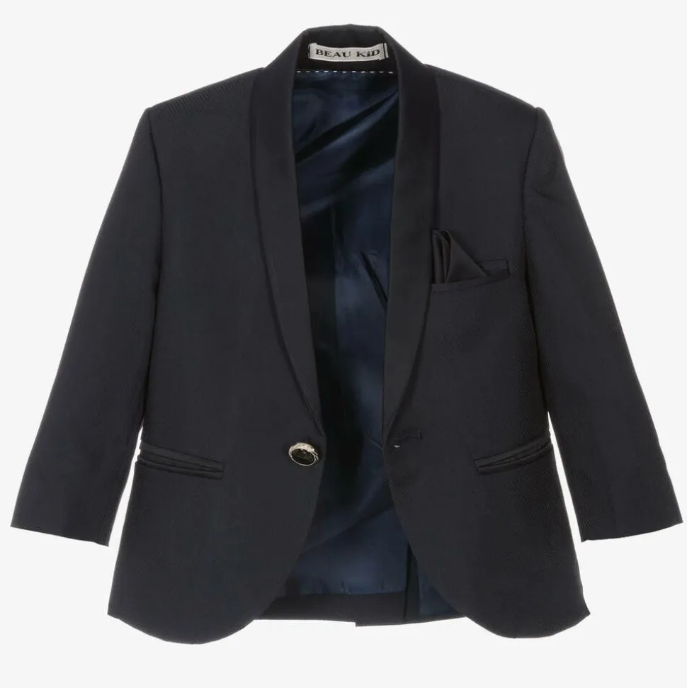 Boys Navy Blue Tuxedo Suit