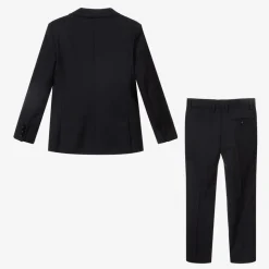 Boys Navy Blue Wool Single-Breasted Suit