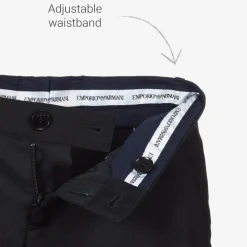 Boys Navy Blue Wool Single-Breasted Suit