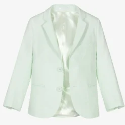 Boys Pale Green Linen & Cotton Shorts Suit