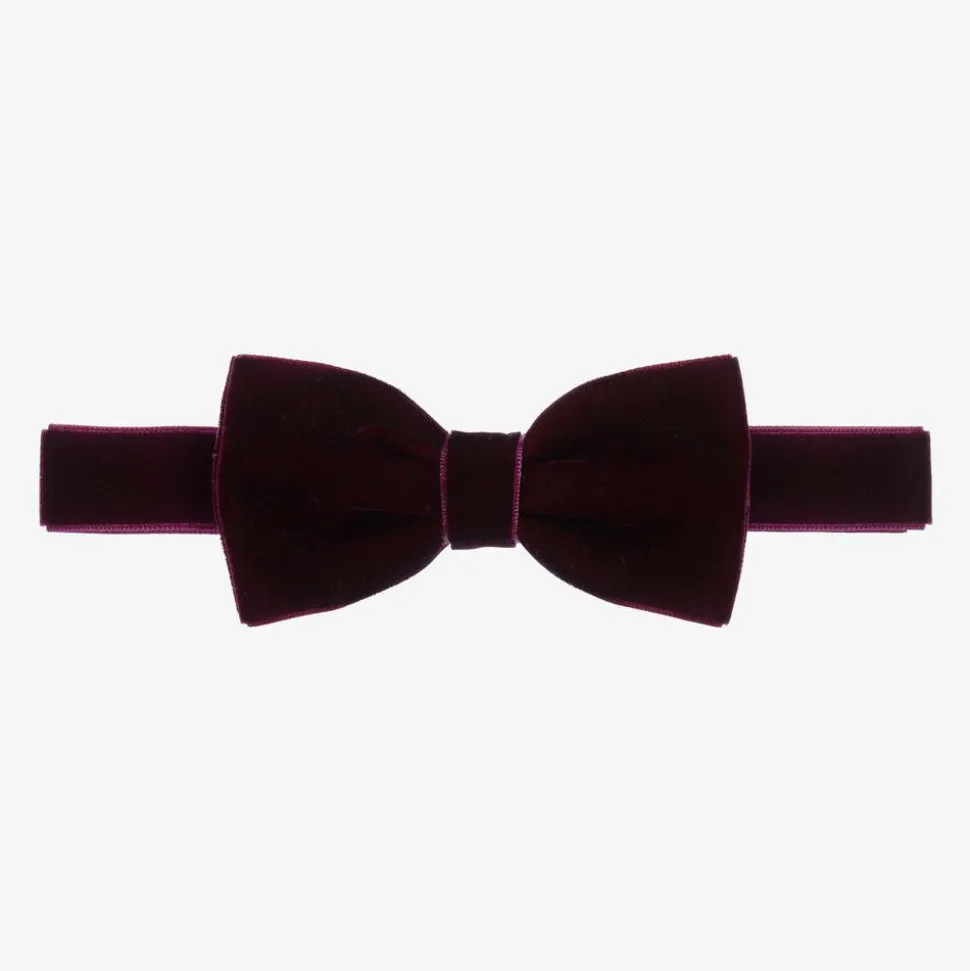 Boys Purple Velvet Bow Tie (10cm)
