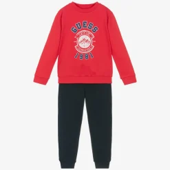 Boys Red & Blue Cotton Tracksuit