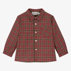 Boys Red Checked Cotton Shirt