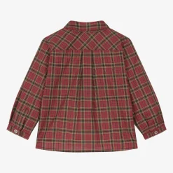Boys Red Checked Cotton Shirt