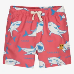 Boys Red Sharks Swim Shorts