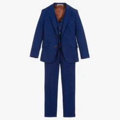 Boys Royal Blue Pinstripe Suit