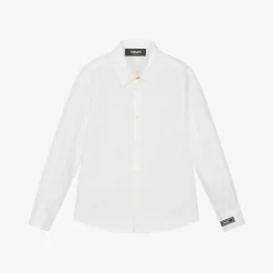 Boys White Cotton Shirt