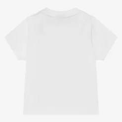 Boys White Cotton T-Shirt