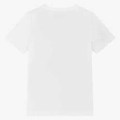 Boys White Cotton T-Shirt